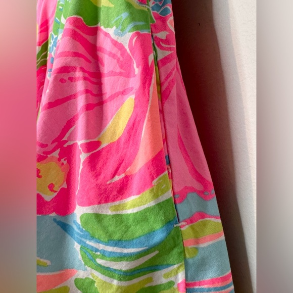Lilly Pulitzer Girl’s Charlie So A Peeling Pink Green Cotton Floral Dress - Picture 8 of 12